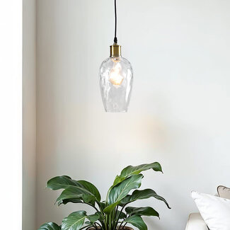 Lampa wisząca Verona 1 światło, przezroczyste – podłużna szklana kula