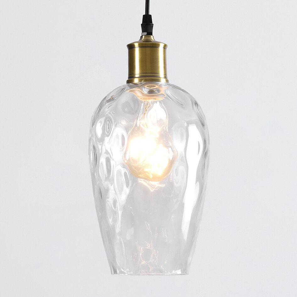 Lampa wisząca Verona 1 światło, przezroczyste – podłużna szklana kula