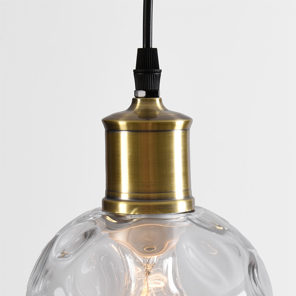 Lampa wisząca Verona 1 światło, przezroczyste – podłużna szklana kula