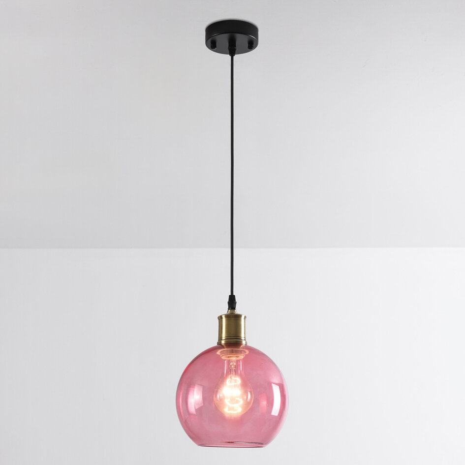 Lampa wisząca 1 światło Liya - szkło czerwone wariant 3