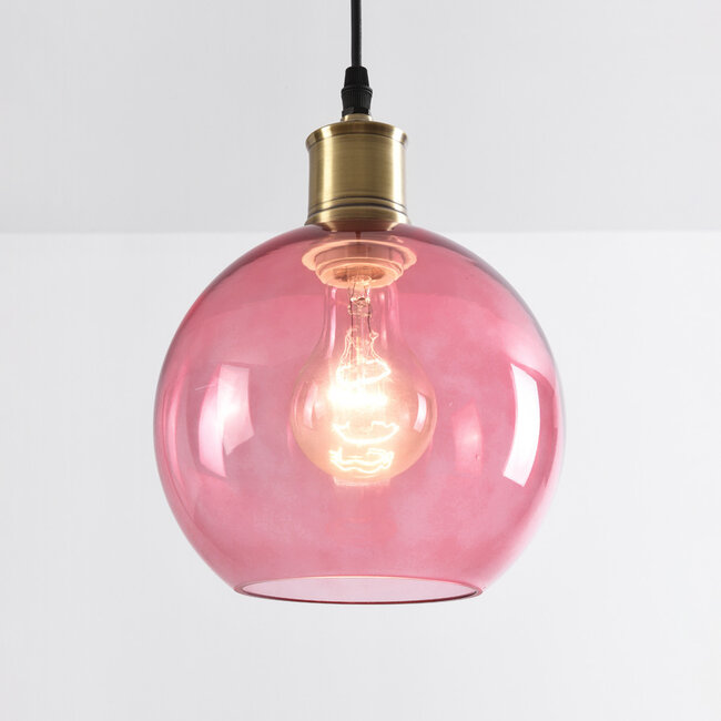 Lampa wisząca 1 światło Liya - szkło czerwone wariant 3