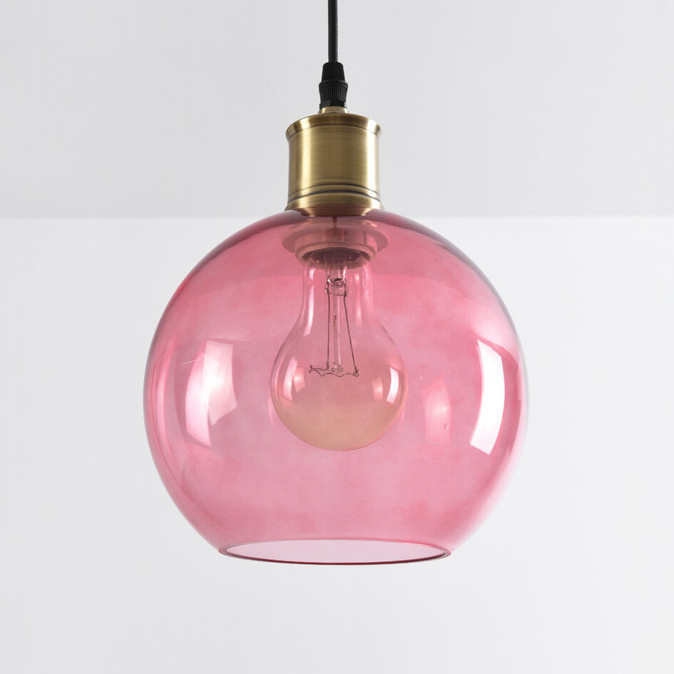 Lampa wisząca 1 światło Liya - szkło czerwone wariant 3