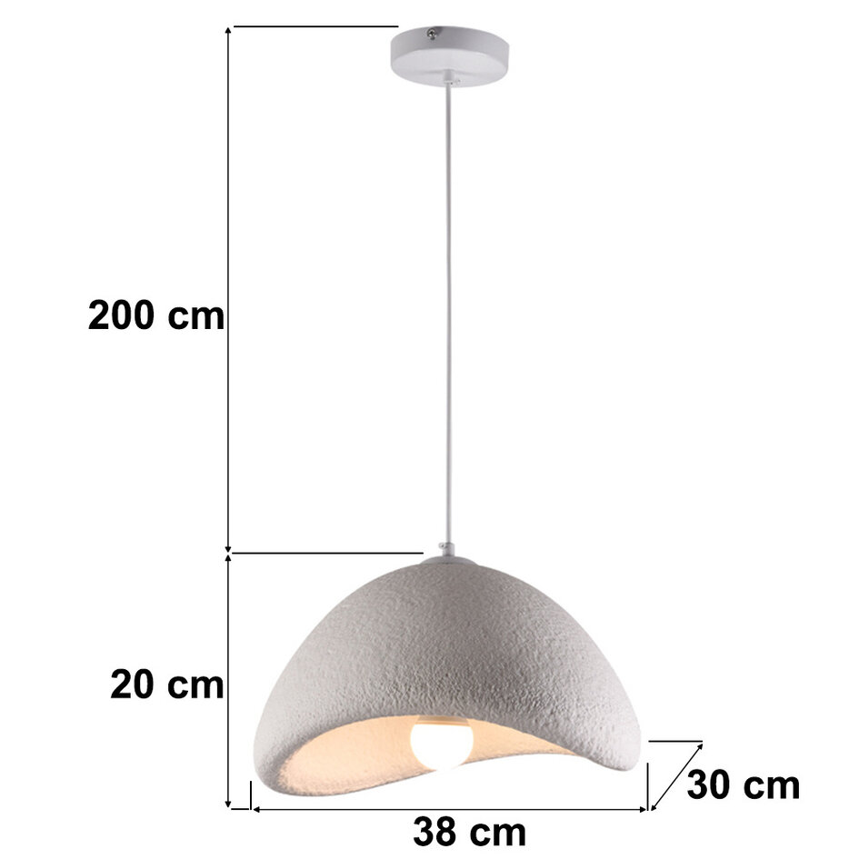 Lampa wisząca Wabi-Sabi Cemento biała efekt kamienia - 38 x 30 cm