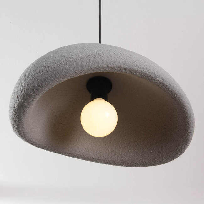 Lampa wisząca Wabi-Sabi Cemento szary efekt kamienia - 38 x 30 cm