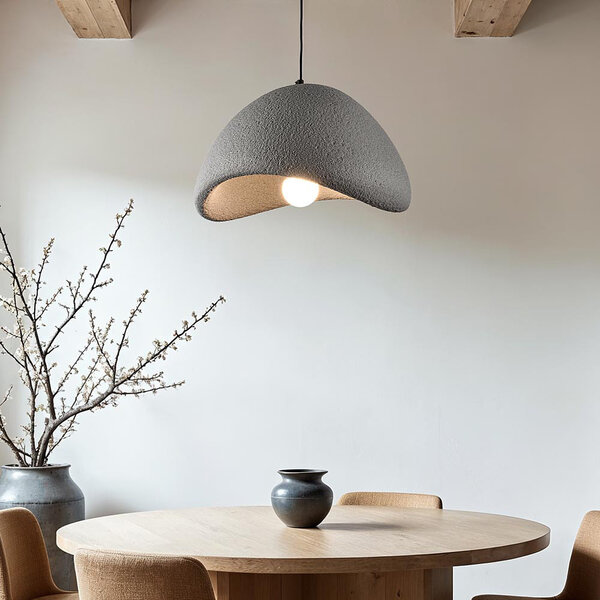 Lampa wisząca Wabi-Sabi Cemento, szary efekt kamienia - 60 x 47 cm