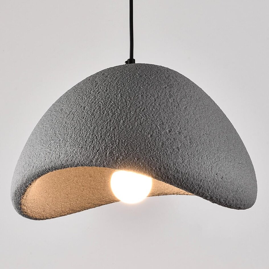 Lampa wisząca Wabi-Sabi Cemento, szary efekt kamienia - 60 x 47 cm