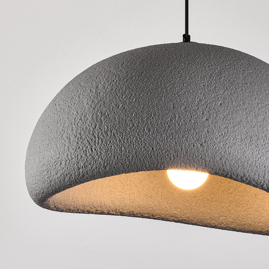 Lampa wisząca Wabi-Sabi Urban Stone z szarym wzorem kamienia - 48 x 38 cm