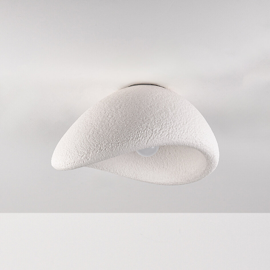 Lampa sufitowa Wabi-Sabi Concrete Aura 38 x 30 cm wzór kamienia – białe
