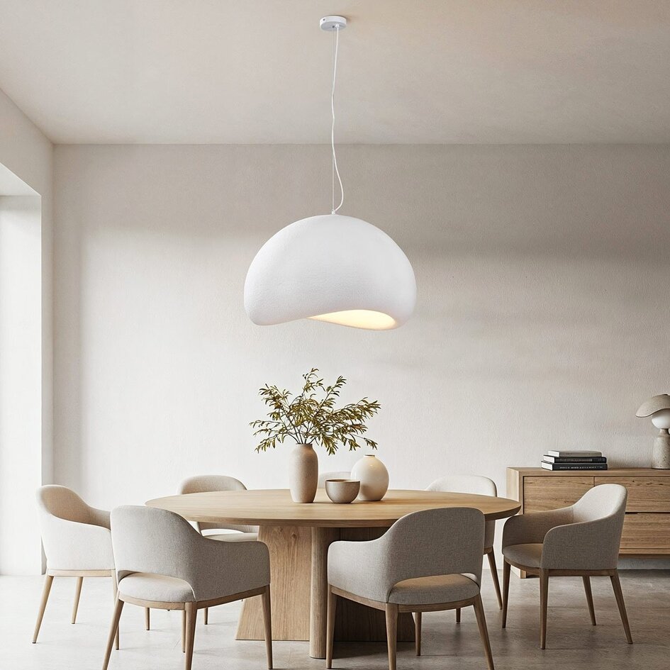 Lampa wisząca Wabi-Sabi Urban Stone z białym wzorem kamienia - 80 x 64cm