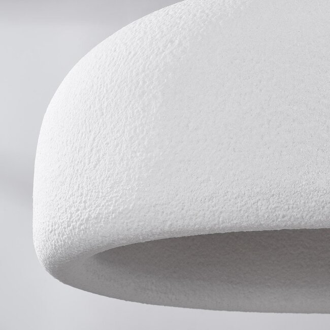 Minimalistyczna lampa wisząca Wabi-Sabi Kaoru Ø60 cm o efekcie kamienia - biała