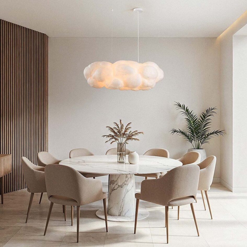 Biała lampa wisząca w kształcie chmury Kumo 90 cm – lampa chmura