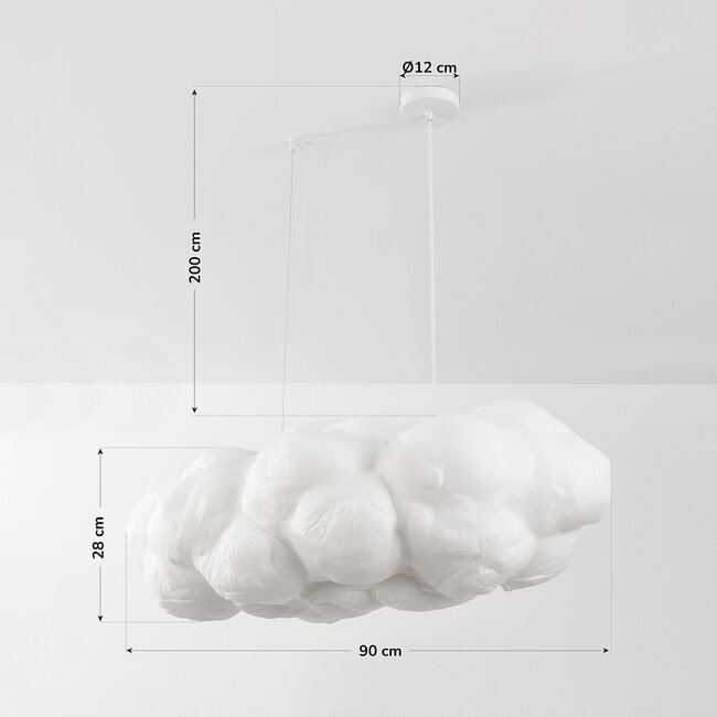 Biała lampa wisząca w kształcie chmury Kumo 90 cm – lampa chmura