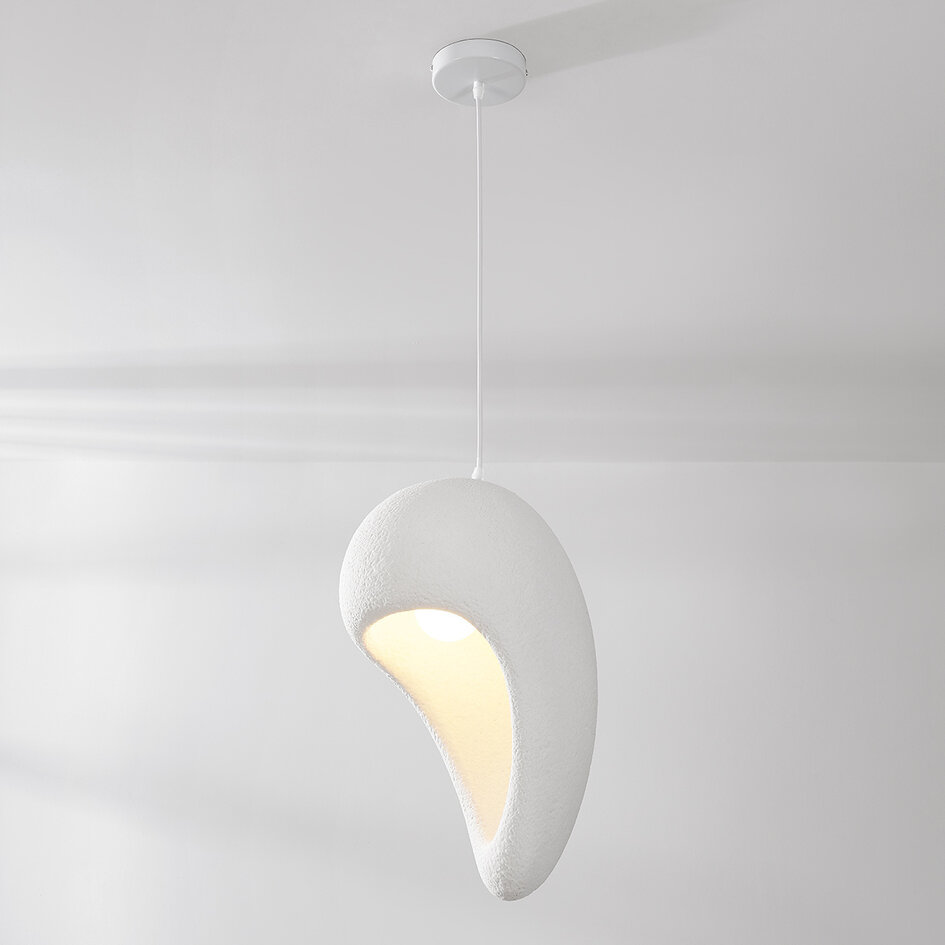 Lampa wisząca Wabi-Sabi Hana z białym efektem kamienia - Ø28 x 50 cm