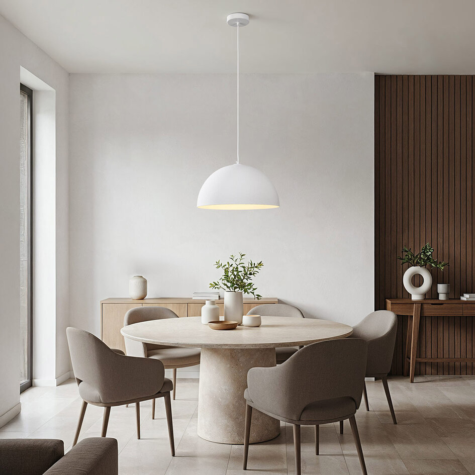 Nowoczesna lampa wisząca Wabi-Sabi Sabi z białym efektem kamienia - Ø40 cm