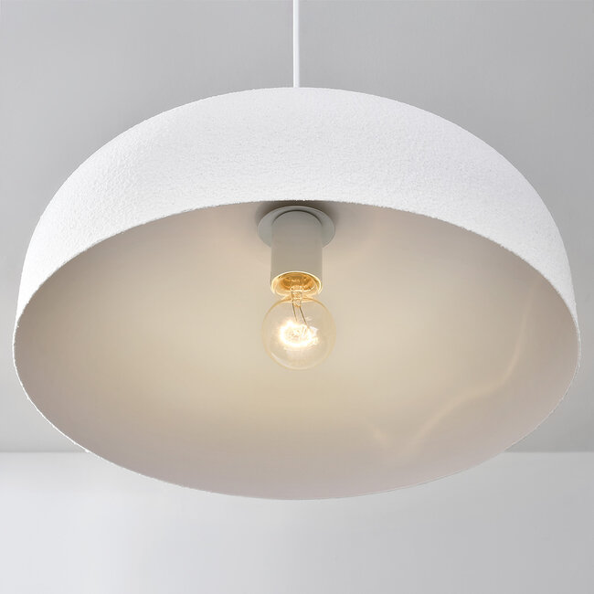 Minimalistyczna lampa wisząca Wabi-Sabi Hinoto z białym efektem kamienia - Ø40 cm