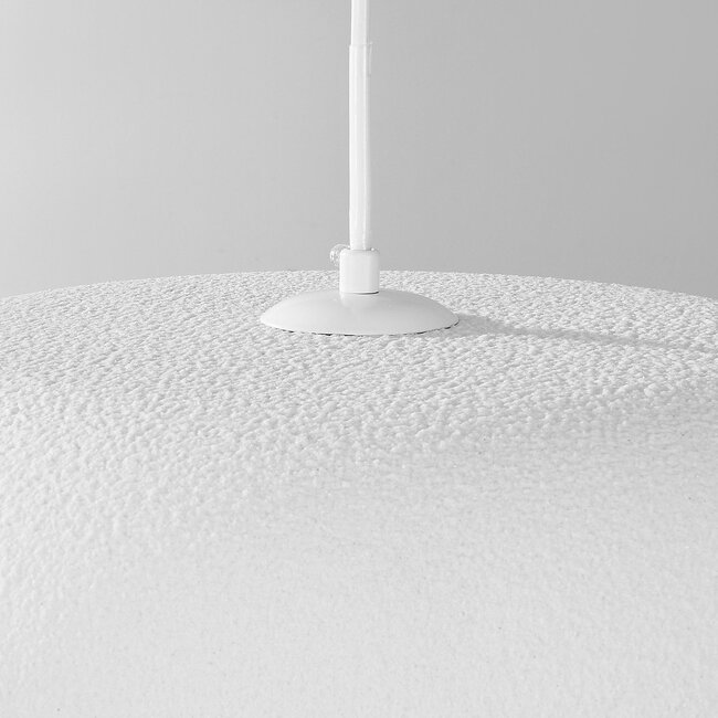 Minimalistyczna lampa wisząca Wabi-Sabi Hinoto z białym efektem kamienia - Ø40 cm