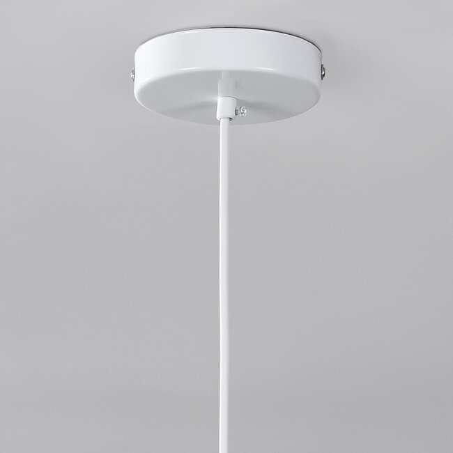 Minimalistyczna lampa wisząca Wabi-Sabi Hinoto z białym efektem kamienia - Ø40 cm