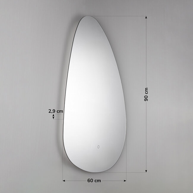 Lustro łazienkowe Glimmer 60 x 90 cm – ściemnianie dotykowe, regulacja koloru z ogrzewaniem