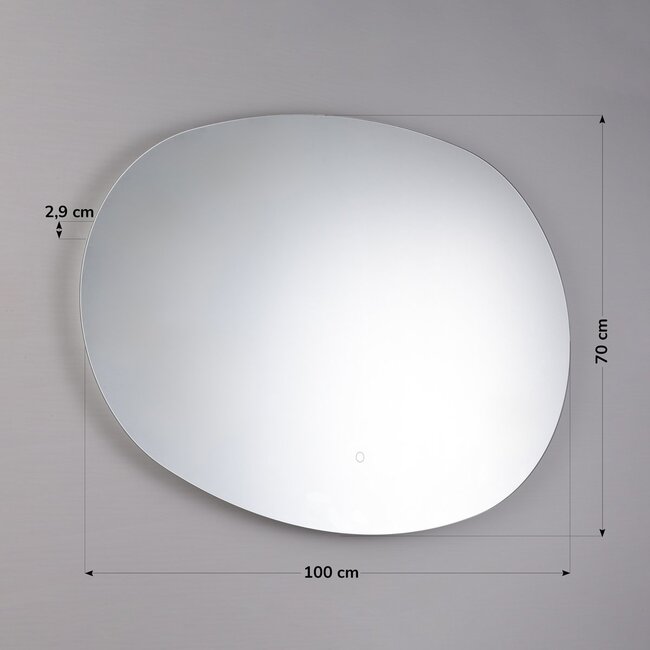 Lustro łazienkowe Shina 100 x 70 cm – ściemnianie dotykowe, regulacja koloru z ogrzewaniem