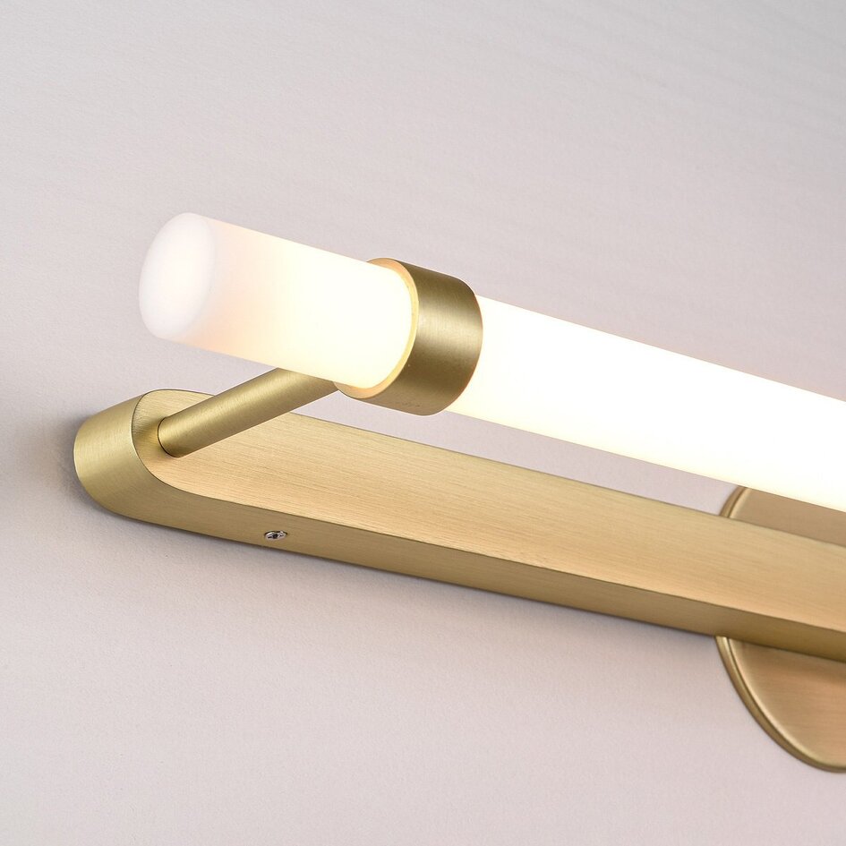 Przesuwna lampa do lustra łazienkowego złota z wbudowanymi LED-ami - Optix