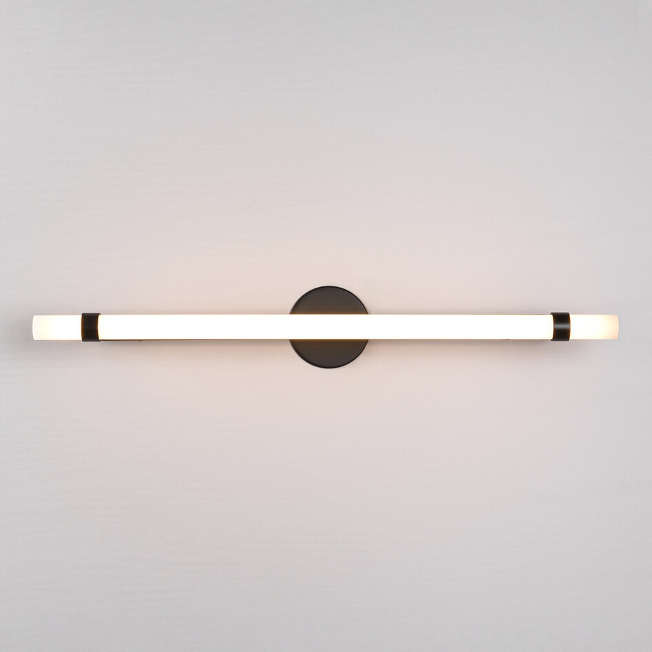 Przesuwna lampa do lustra łazienkowego czarna z wbudowanymi diodami LED - Optix