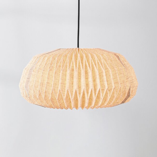 Minimalistyczna lampa wisząca lniana, beżowa - Linte
