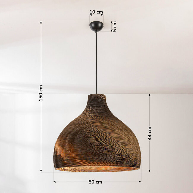 Lampa wisząca kartonowa Soluna - Ø50 cm