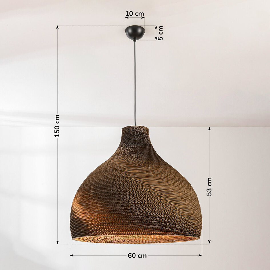 Lampa wisząca z kartonu Soluna - Ø60 cm