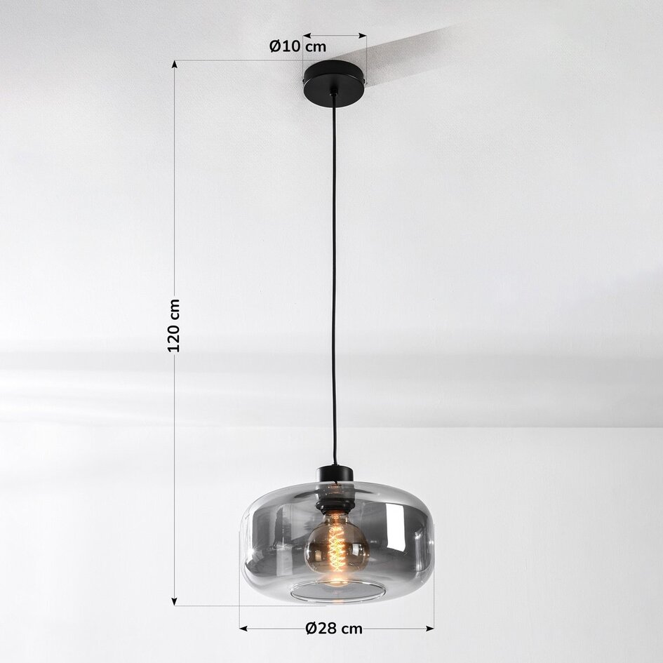 Współczesna lampa wisząca Shade z nowoczesnym akcentem - szkło dymione