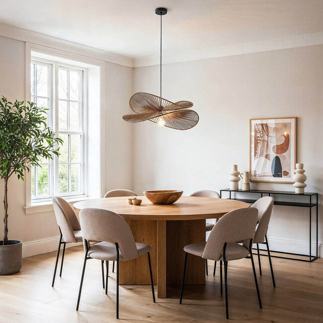 Nowoczesna lampa wisząca w stylu boho-chic Janah – brązowa