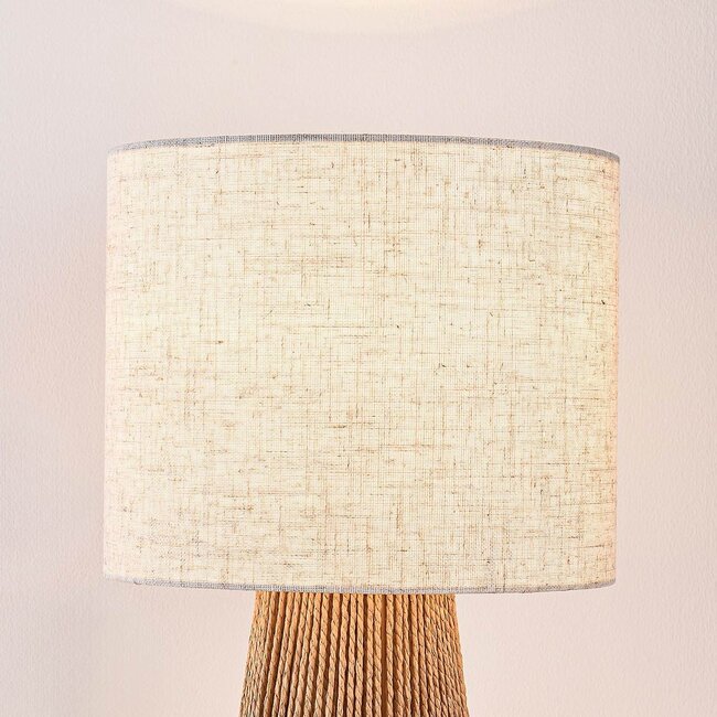 Lampa stołowa Boho-Chic z lnianym kloszem - Ranpu