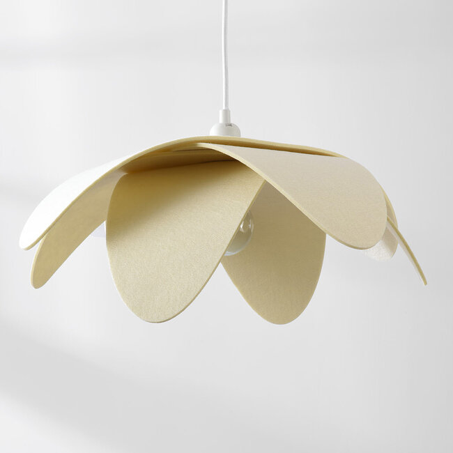 Lampa wisząca Tsuki z filcu w kolorze złamanej bieli