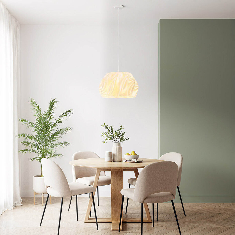 3D-drukowana lampa wisząca Japandi Tiba z falistym designem