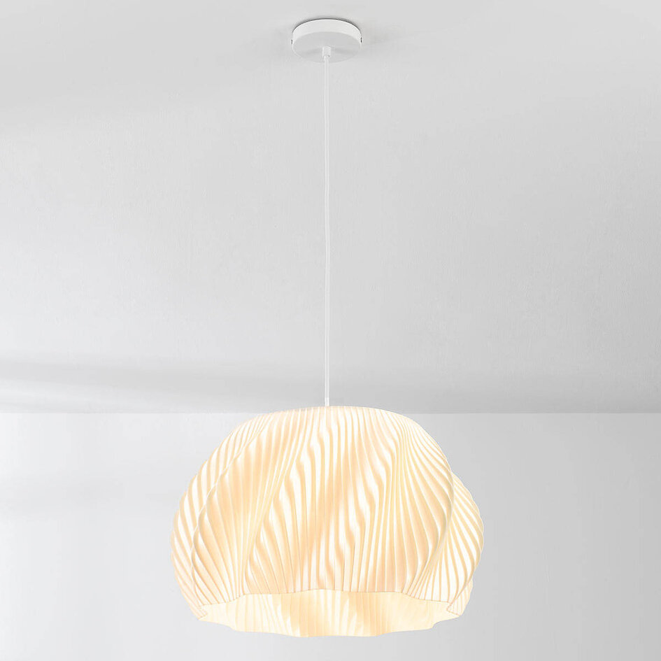3D-drukowana lampa wisząca Japandi Tiba z falistym designem