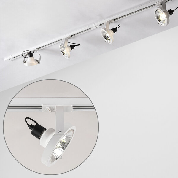 Nowoczesny system szynowy 1-fazowy 1,5 metra z reflektorami AR111 Beam