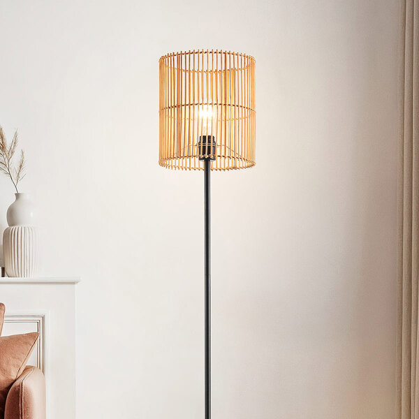 Lampa stojąca Nord z naturalnym kloszem