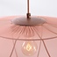 Japandi lampa wisząca Feronia z jasnoróżowym kloszem z tkaniny Ø60 cm