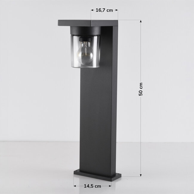 Lampa stojąca zewnętrzna Alrigo z kloszem szklanym, 1-światło