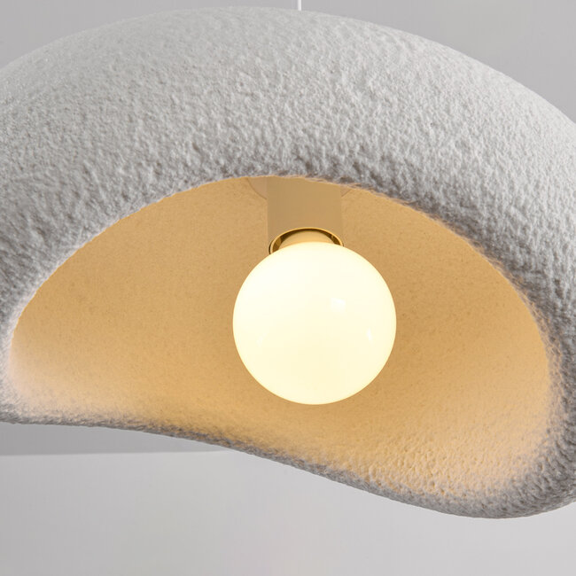 Lampa wisząca Wabi-Sabi Zenji 40 x 27 cm z efektem kamienia - białe