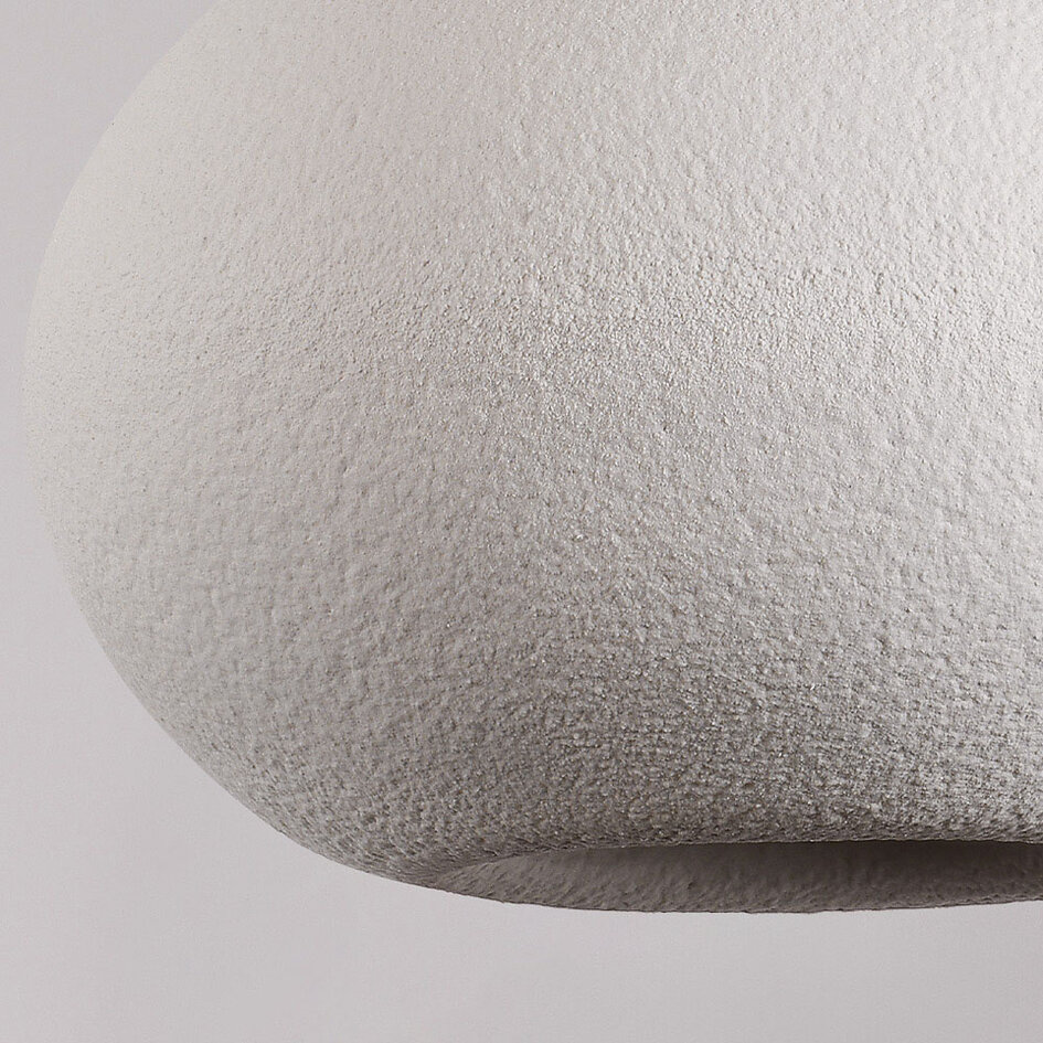 Nowoczesna lampa wisząca Wabi-Sabi z efektem kamienia Sora Ø47 cm - biała