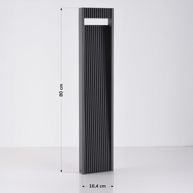 Lampa podłogowa zewnętrzna Andrew z żebrowanym designem 80 cm - antracytowe