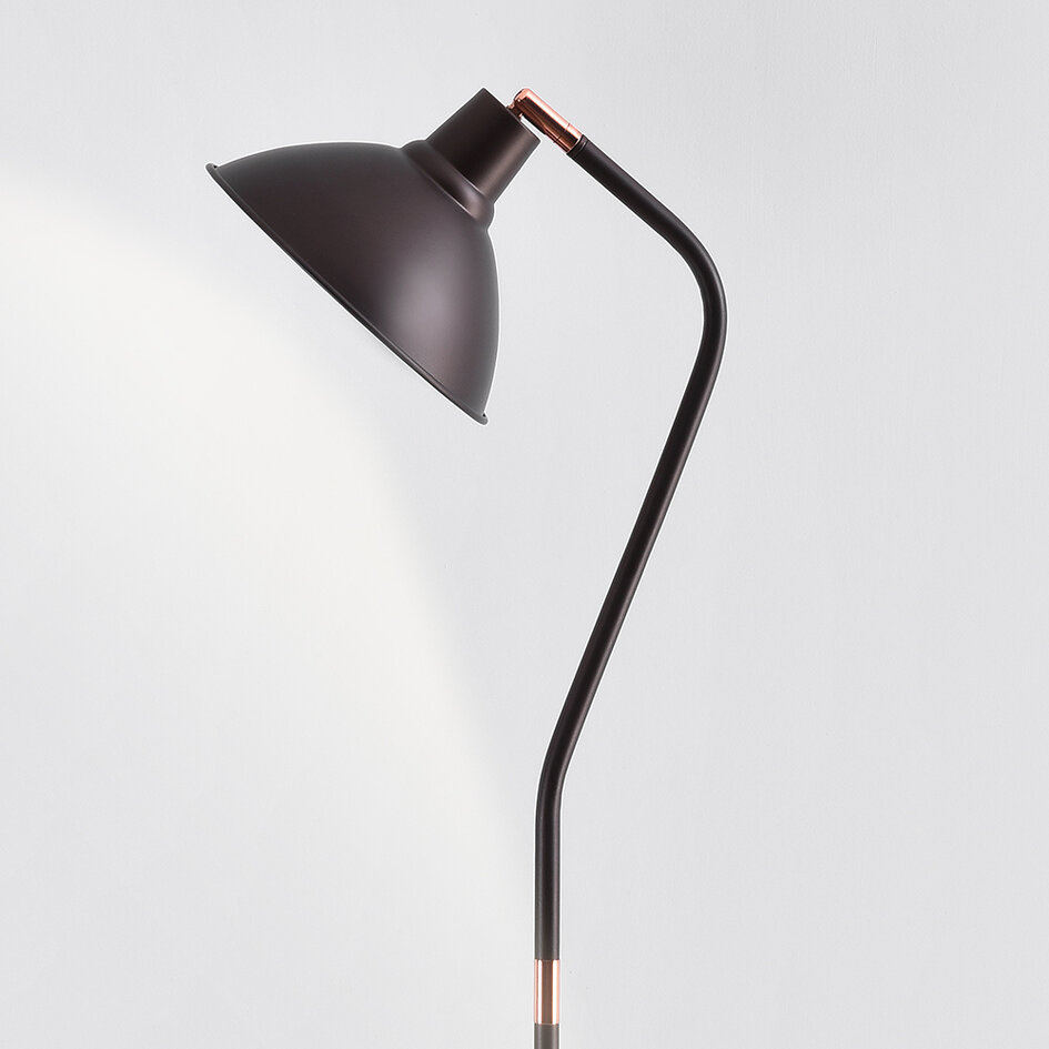 Lampa podłogowa z uchylnym kloszem - Freddie - kawowy brąz