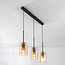 Design lampa wisząca Tovano 3 światła ze szkła bursztynowego