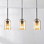 Design lampa wisząca Tovano 3 światła ze szkła bursztynowego