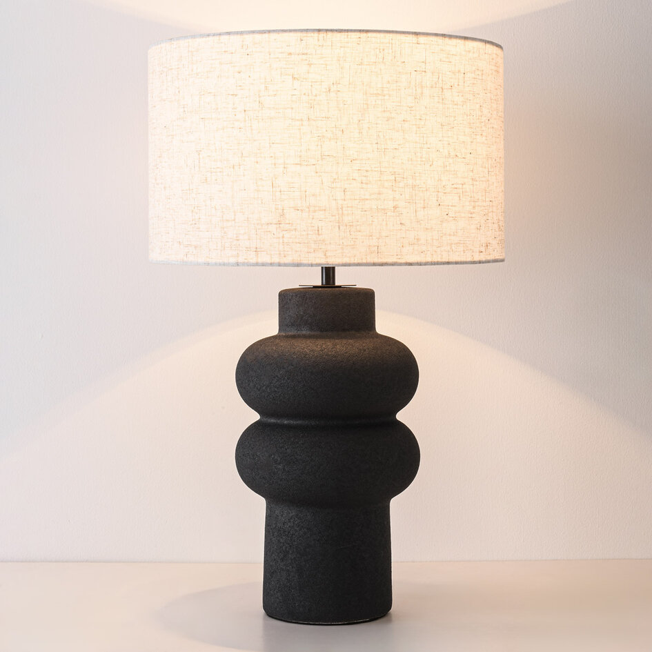 Ceramiczna lampka stołowa Sera - czarne