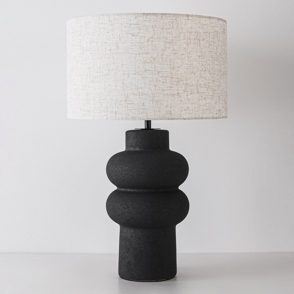 Ceramiczna lampka stołowa Sera - czarne