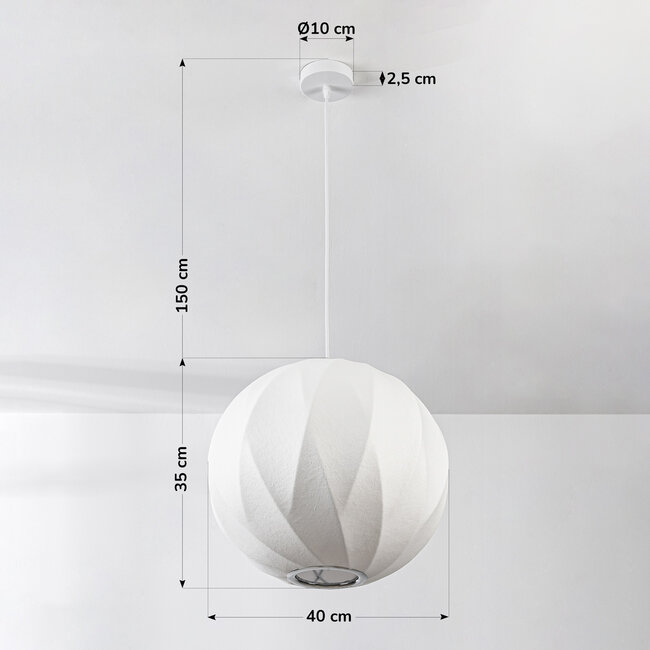 Minimalistyczna lampa wisząca o wyglądzie jedwabiu - Seda