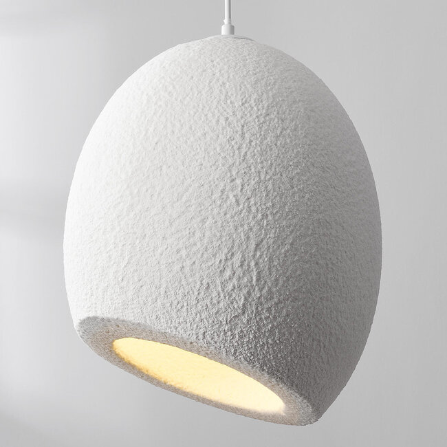 Lampa wisząca Wabi-Sabi Yugen z białym efektem kamienia