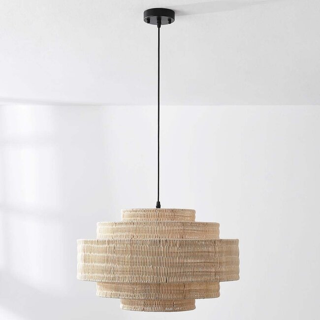 Naturalna lampa wisząca Rope z ręcznie plecionego rattanu