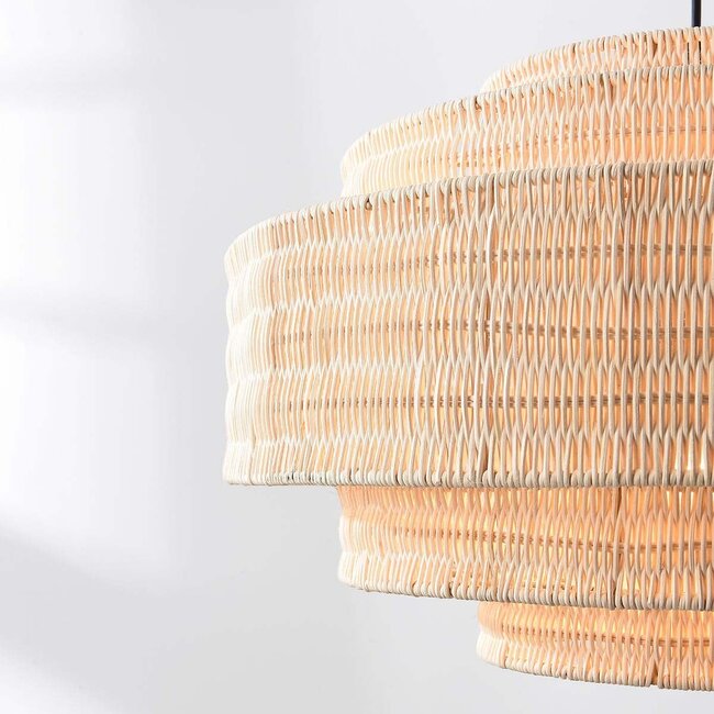 Naturalna lampa wisząca Rope z ręcznie plecionego rattanu
